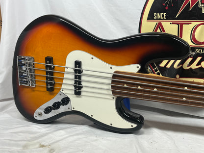 Fender Standard Jazz Bass V 5-String Electric Bass with Hard Case - Brown Sunburst