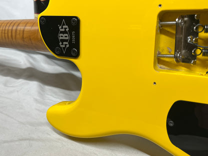 SBS CS300 S-Style Doublecut HH FR Electric Guitar - Neon Yellow