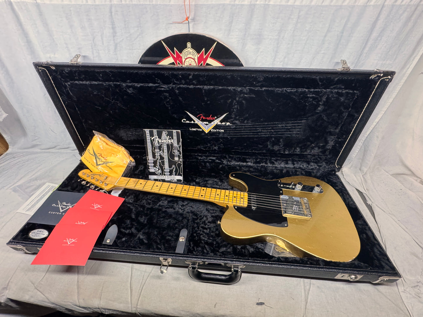 Fender USA Custom Shop Limited Edition Full Throttle Esquire Relic Telecaster Guitar with Case 2003 - Gold / Maple neck