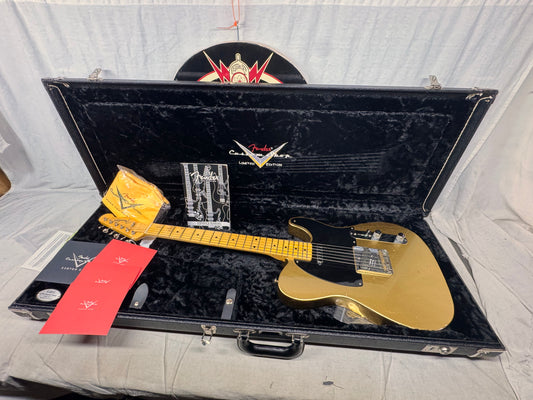 Fender USA Custom Shop Limited Edition Full Throttle Esquire Relic Telecaster Guitar with Case 2003 - Gold / Maple neck