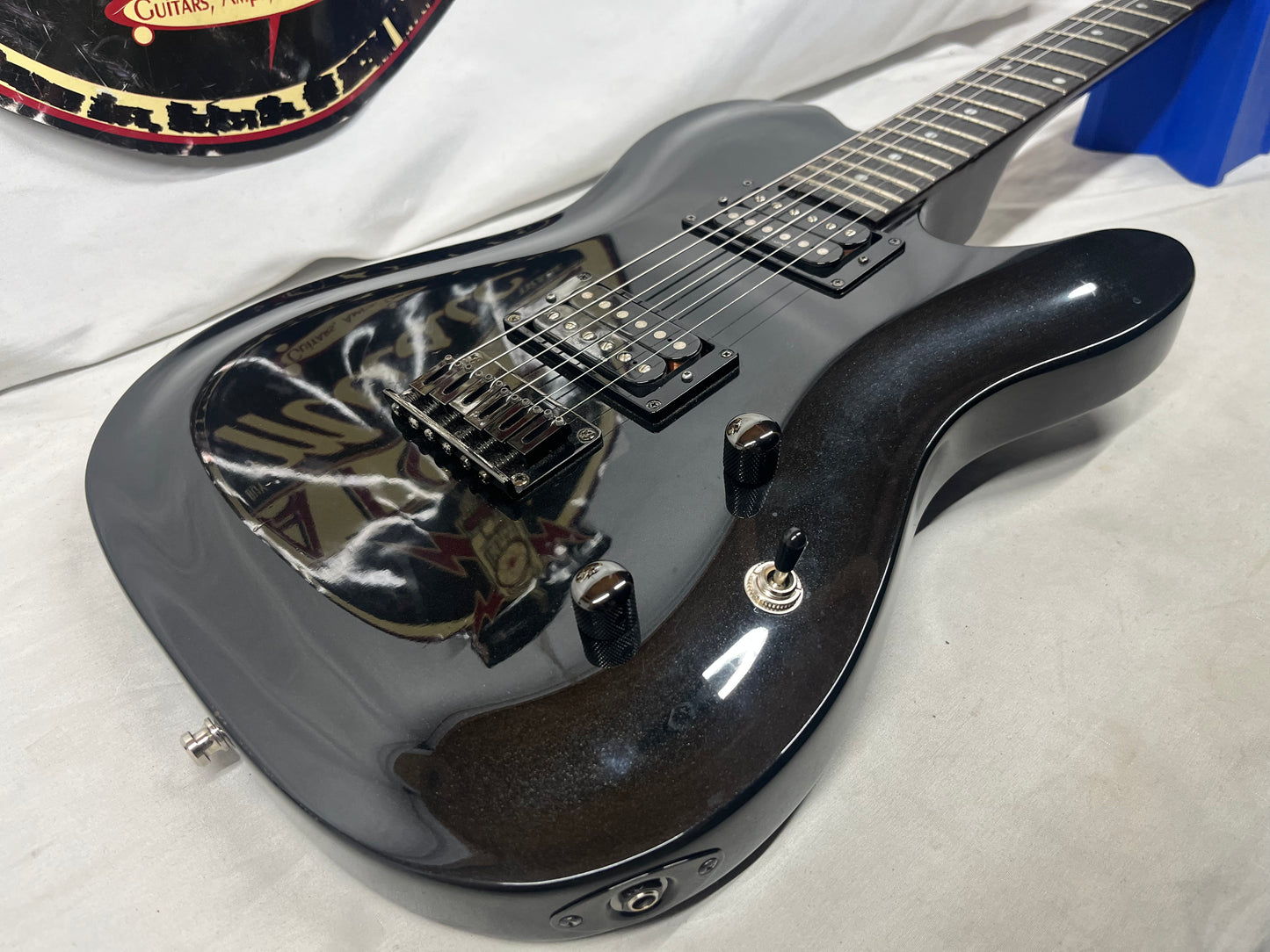Squier Double Fat Telecaster tele Deluxe 2002 Electric Guitar - Black Metallic