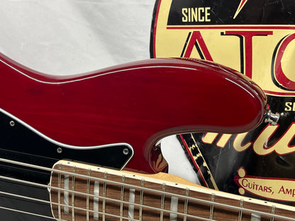 Fender American Deluxe 4-String Electric Jazz Bass 2011 - Wine Transparent