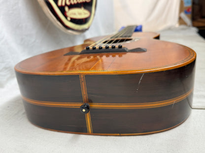 Unknown Builder Parlor Acoustic Guitar with Case late 1800s - early 1900s