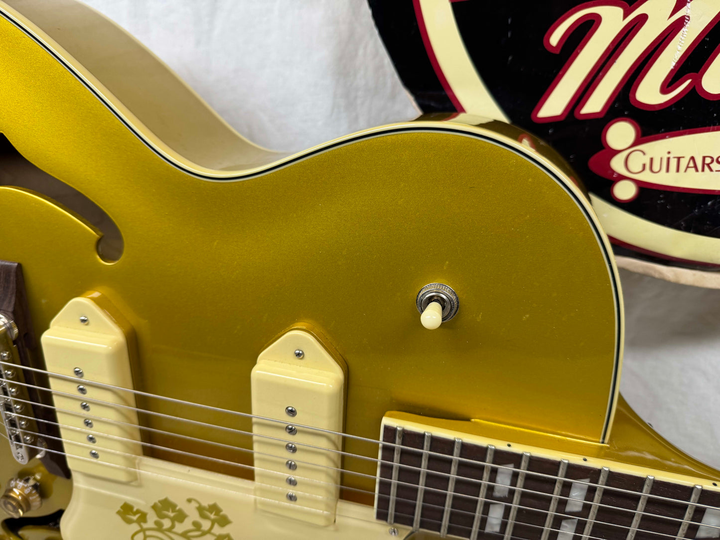 Epiphone ES-295 es295 Hollow Body Guitar with Case - MIK Made In Korea 2006 - Metallic Gold