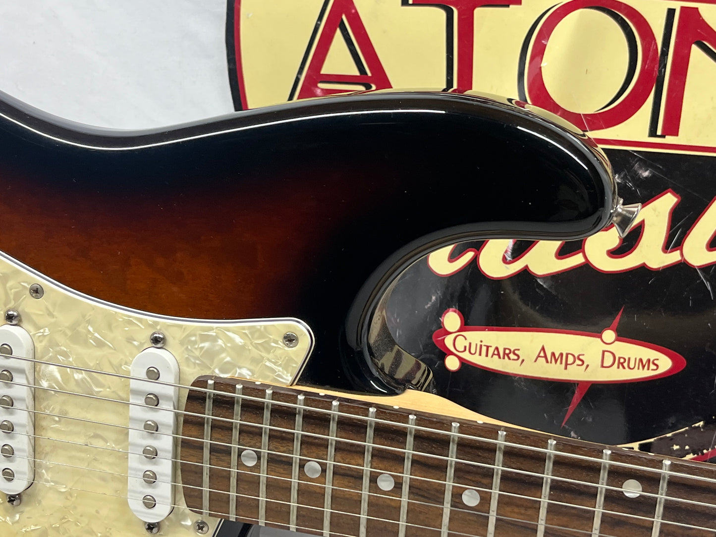 Squier Deluxe Series Stratocaster strat Electric Guitar - Antique Burst