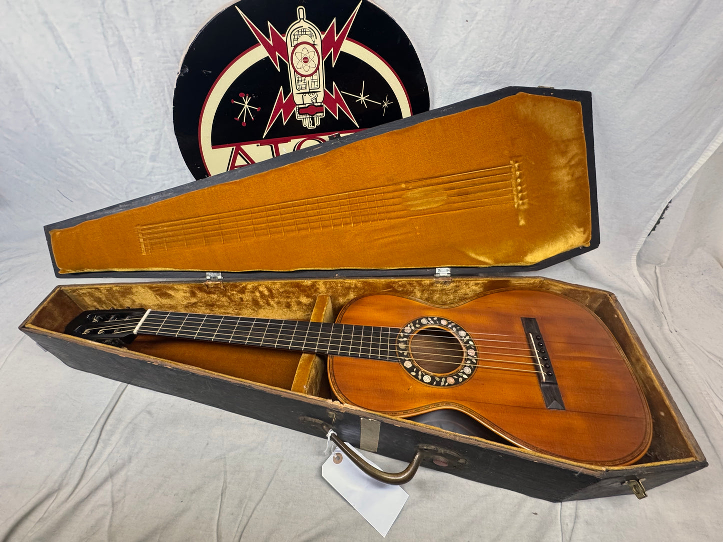 Unknown Builder Parlor Acoustic Guitar with Case late 1800s - early 1900s