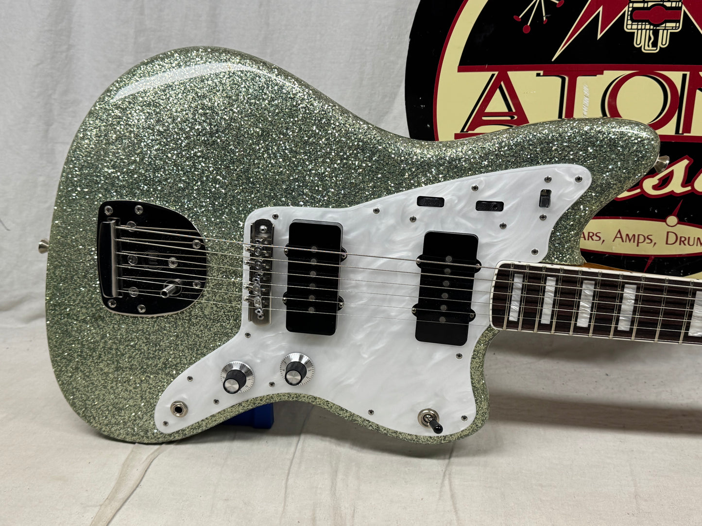 Shelton Electric Instruments Custom GalaxyFlite galaxy flite Guitar with Case 2022 - Mermaid Sea Glass Sparkle