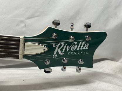 Rivolta Guitars Duocata Doublecut Semi-Hollow Body Electric Guitar - Duo Verde Metallic