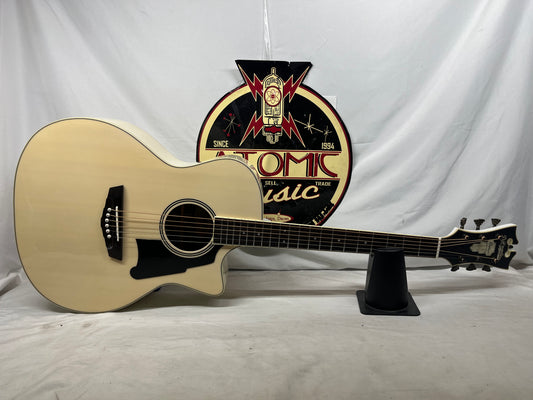 D'Angelico DAPG200G Premier Gramercy Gradn Auditorium Acoustic Electric Guitar - White Wash
