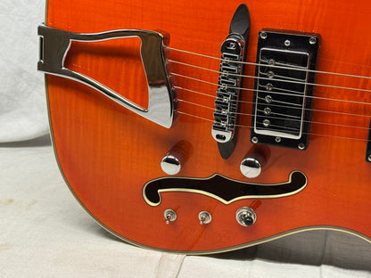 Eastwood Classic 6 TA PH Hollowbody Guitar with Case - Orange Flame