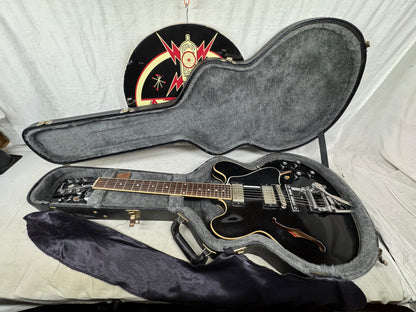 Gibson ESDPA335 esdpa 335 ES-335 Dot Fat Neck Semi-Hollowbody Guitar with Case - modified - Ebony / Black