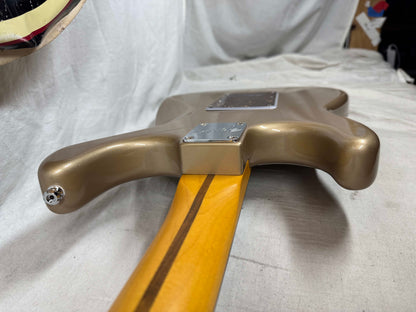 Parts Warmoth Alder body + 2022 Fender American Professional II neck Stratocaster Guitar with Case - Fire Mist Gold