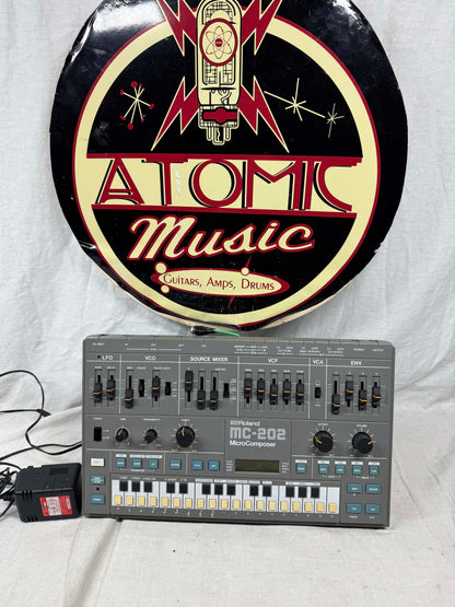 Roland MC-202 mc202 MicroComposer micro composer Monophonic Analog Synthesizer / Sequencer Module with Filter CV mod + power supply mod - with Boss Power Supply 1983
