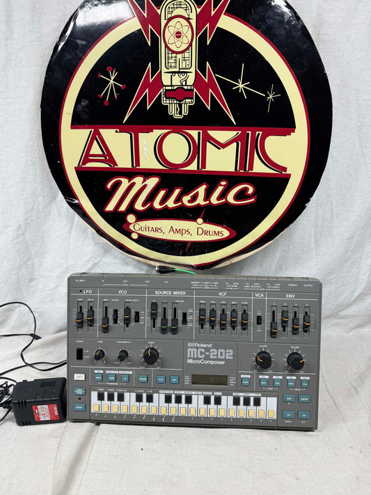 Roland MC-202 mc202 MicroComposer micro composer Monophonic Analog Synthesizer / Sequencer Module with Filter CV mod + power supply mod - with Boss Power Supply 1983