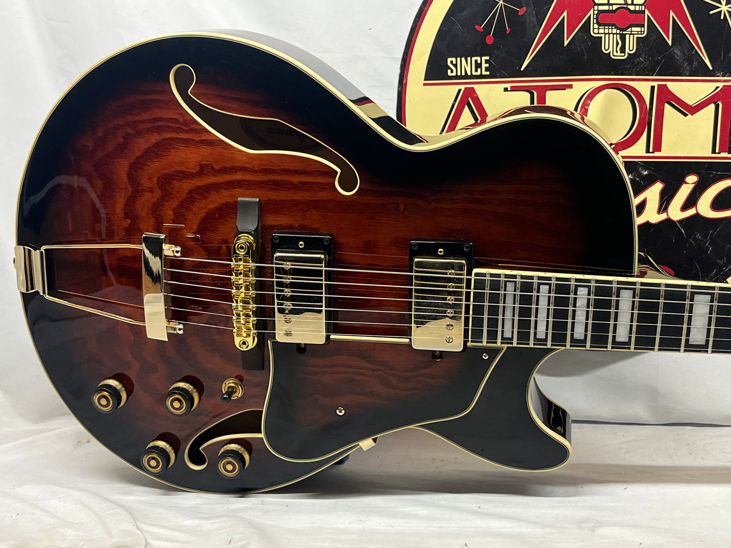 Ibanez AG95QA Hollow Body Electric Guitar - Dark Brown Sunburst