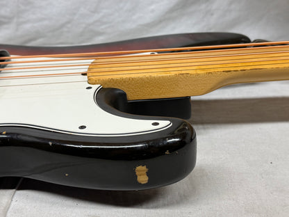 Fender PARTS BASS ? Fretless Precision Bass 4-string P-Bass with Case 1970s - 3-Color Sunburst / Maple neck