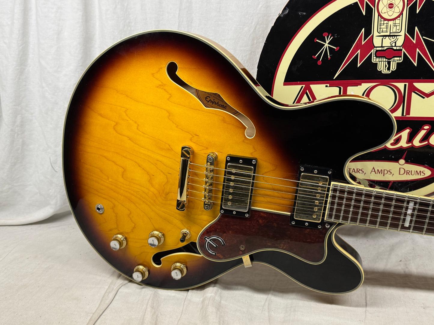 Epiphone Sheraton II 2 Semi-Hollowbody Guitar with Case - MIK Korea 2003 - Vintage Sunburst