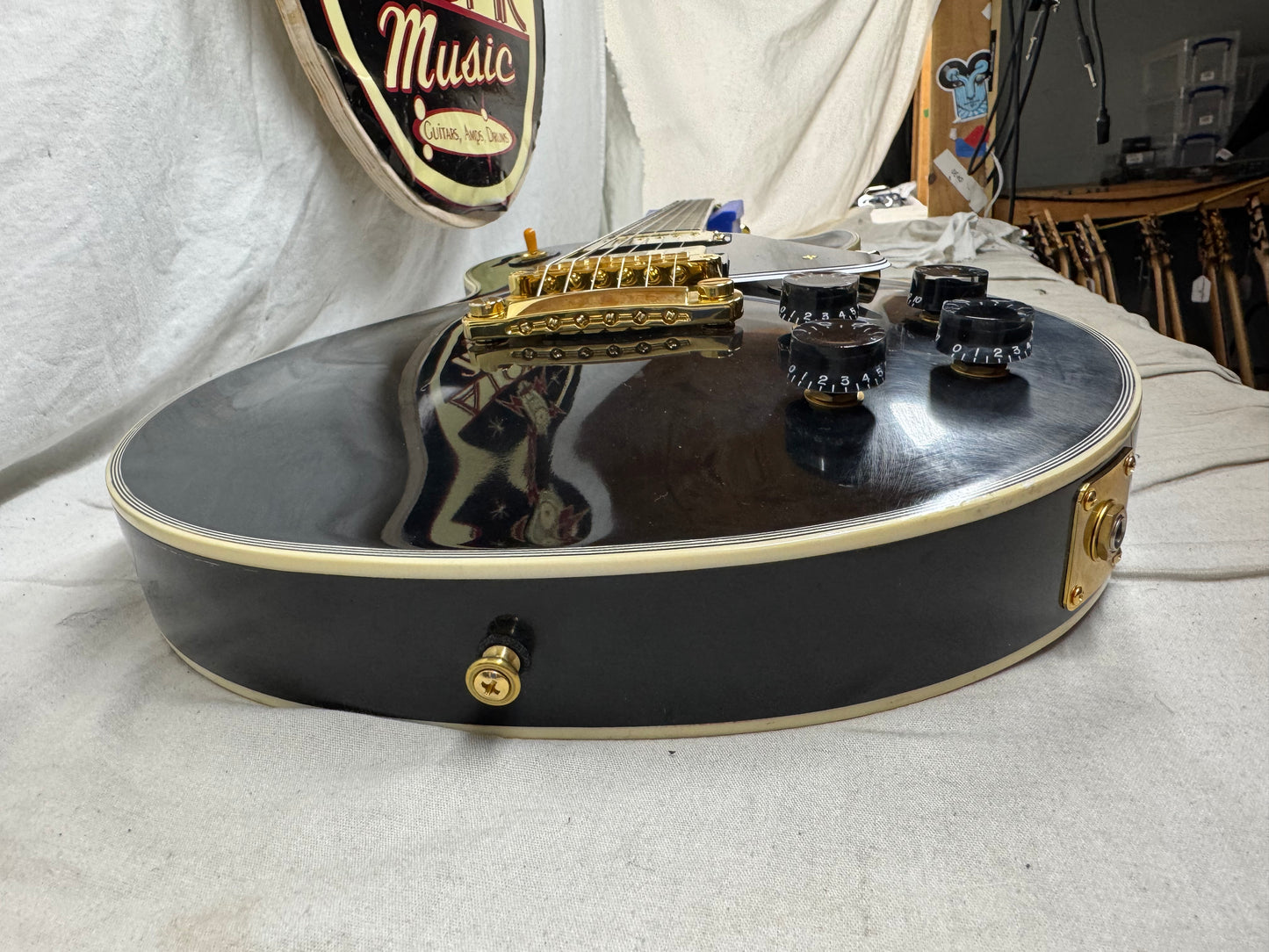 Gibson USA Custom Shop Les Paul Custom Guitar with COA + Case 2023 - Ebony / Black