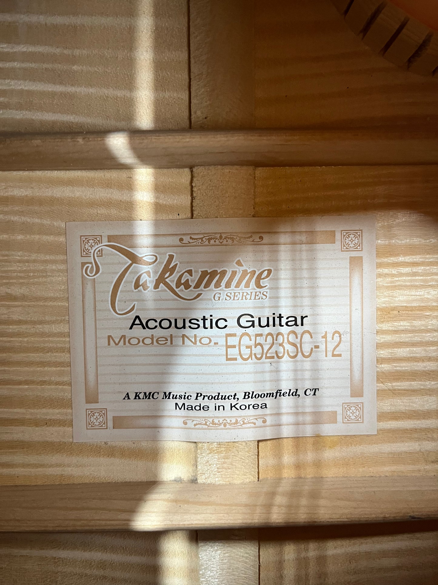 Takamine EG523SC-12 12-String Acoustic Electric Guitar - Crack in the Back