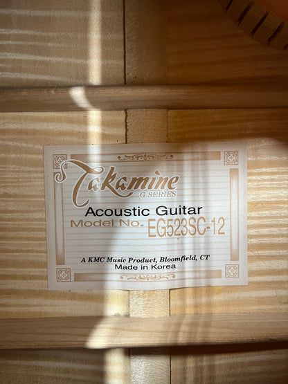Takamine EG523SC-12 12-String Acoustic Electric Guitar - Crack in the Back