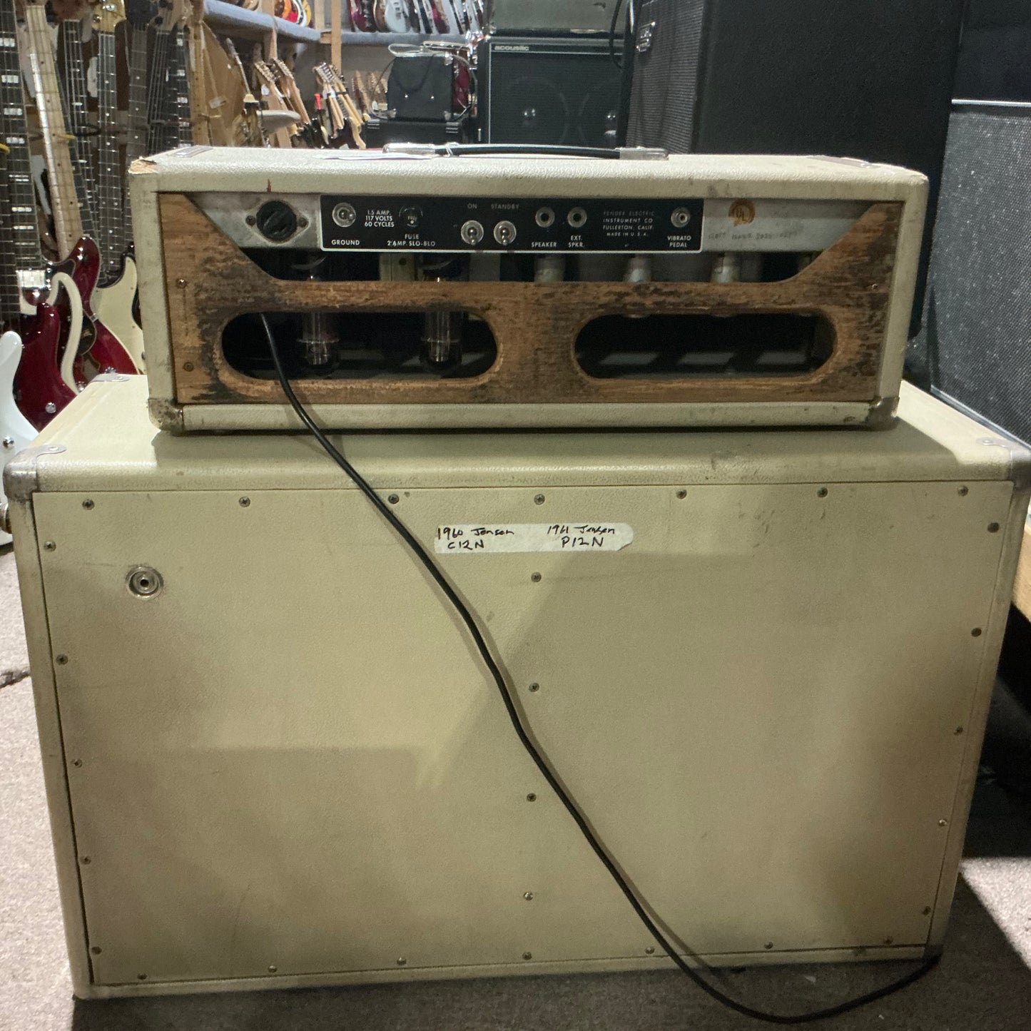 Fender Band Master bandmaster Tube Guitar Amplifier Head + 212 2x12 Speaker Cabinet - Local Pickup Only