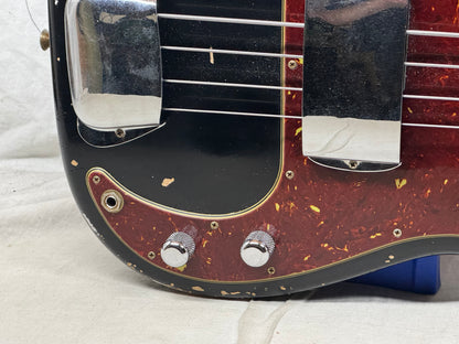 Fender USA Custom Shop '63 1963 P Bass HVR RW 4-string Precision Bass with COA + Case 2023 - Heavy Relic'd Black / Rosewood fingerboard