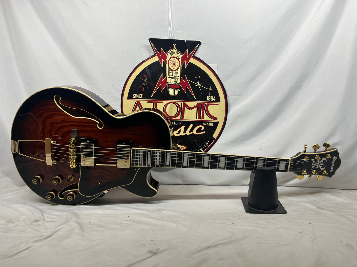 Ibanez AG95QA Hollow Body Electric Guitar - Dark Brown Sunburst