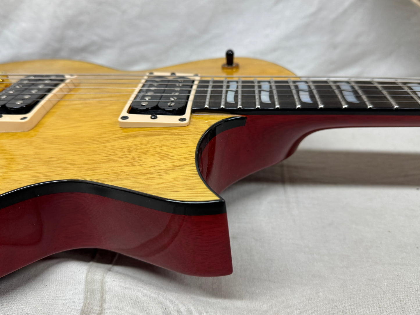 ESP USA Eclipse Singlecut Guitar with COA + Case 2019 - See-Thru Vintage Yellow / Red back