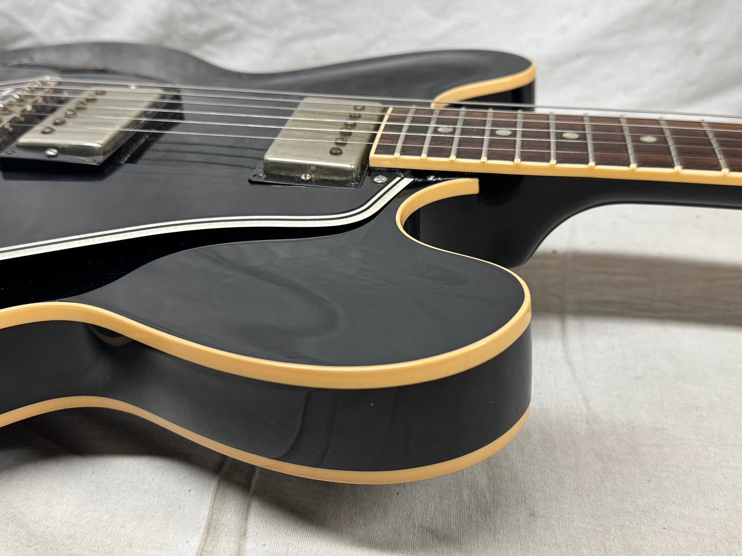 Gibson ESDPA335 esdpa 335 ES-335 Dot Fat Neck Semi-Hollowbody Guitar with Case - modified - Ebony / Black