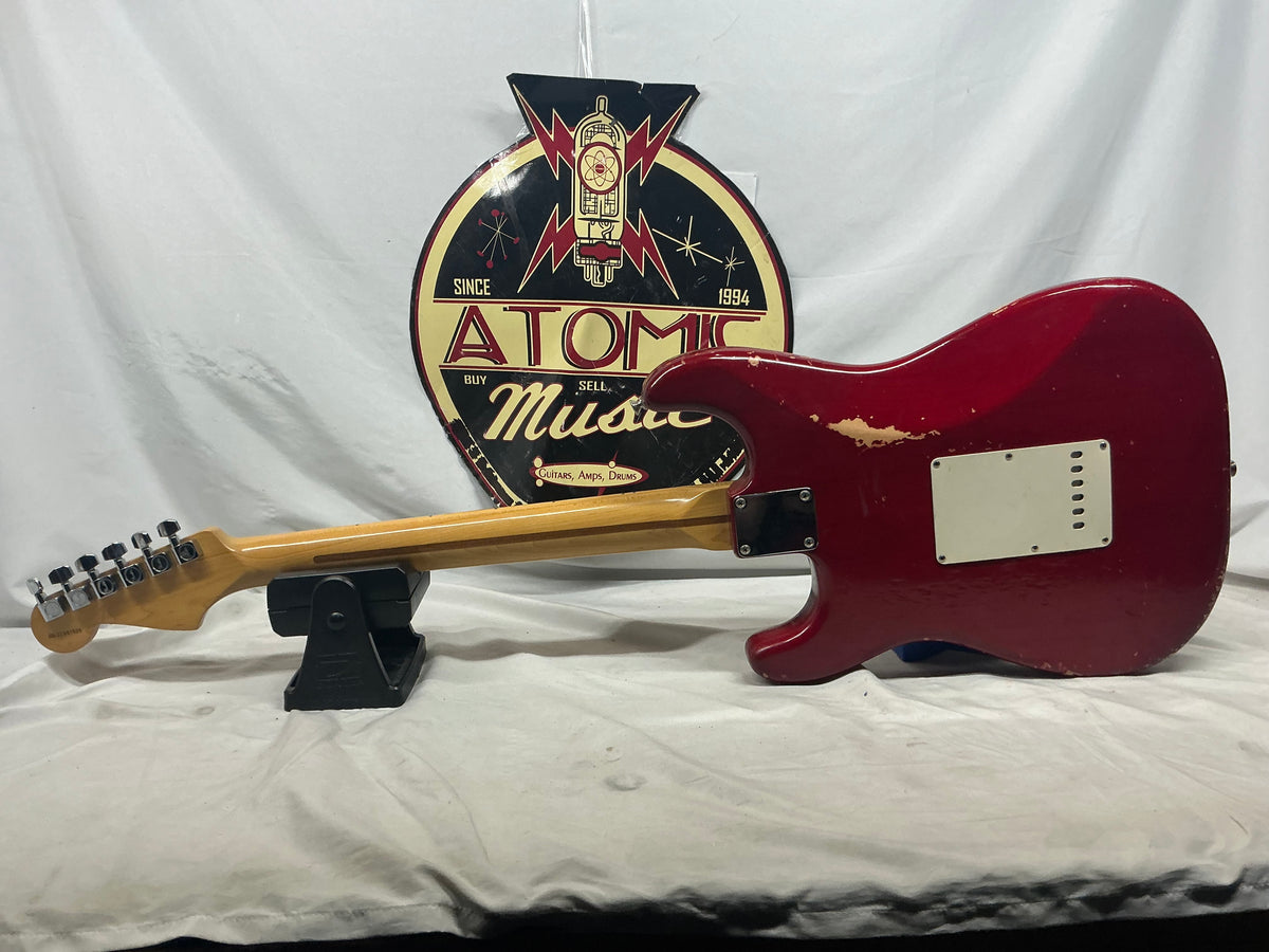 Fender Highway One Stratocaster Guitar 2002 - Crimson Red Transparent / Maple neck