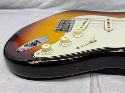 Fender USA Custom Shop S23 Limited Edition 1959 '59 Stratocaster HT Hardtail Guitar with COA + Case 2023 - Chocolate 3-Color Sunburst / Rosewood fingerboard - Relic'd