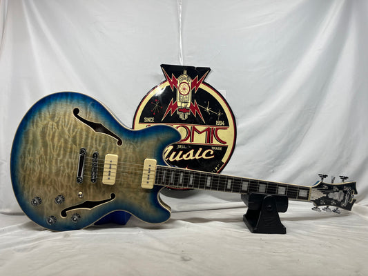 D'Angelico DAPDCBLBCSCB9EX Doublecut Semi-Hollow Body Electric Guitar