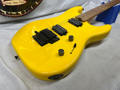 SBS CS300 S-Style Doublecut HH FR Electric Guitar - Neon Yellow