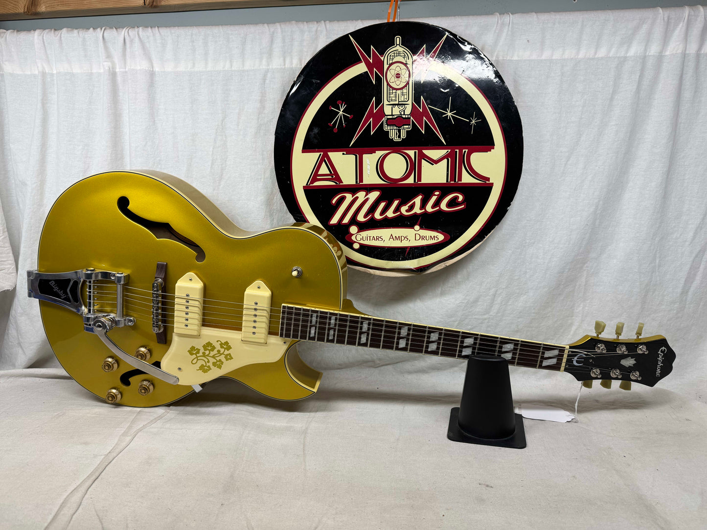 Epiphone ES-295 es295 Hollow Body Guitar with Case - MIK Made In Korea 2006 - Metallic Gold