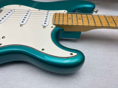 Fender PARTS Stratocaster - 1999 American Deluxe neck on 1983 Dan Smith-era Standard Strat body with Case - Transparent Teal