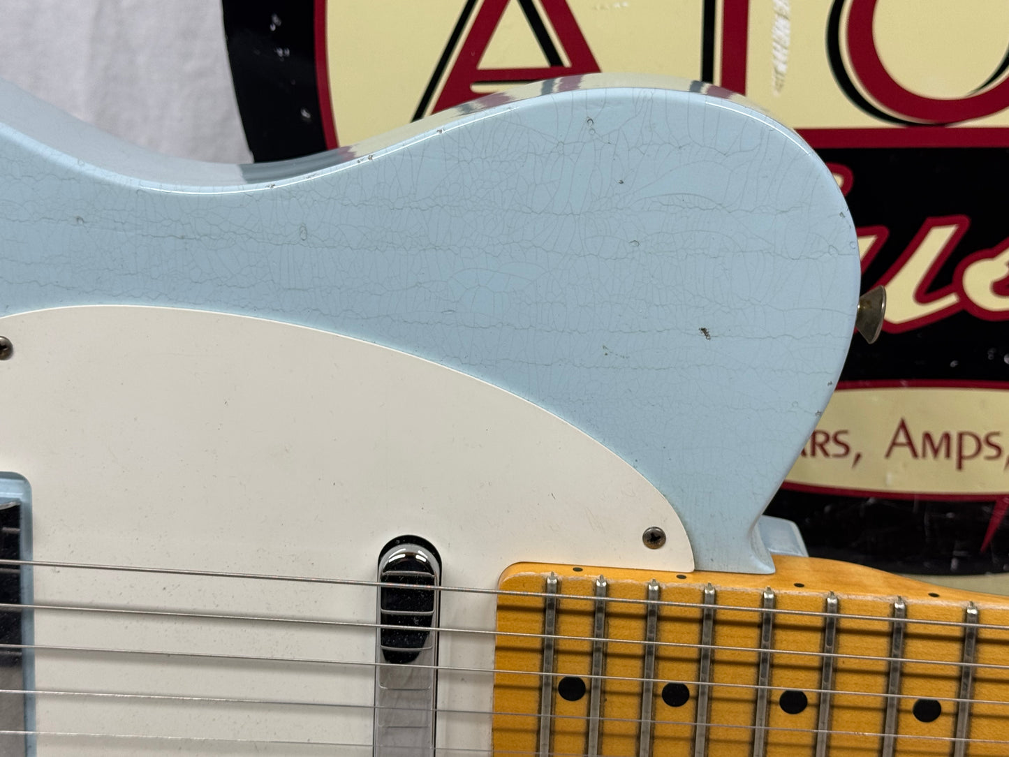 Fender USA Custom Shop 1959 '59 Telecaster Journeyman Guitar with COA + Case 2024 - Aged Sonic Blue / Maple neck