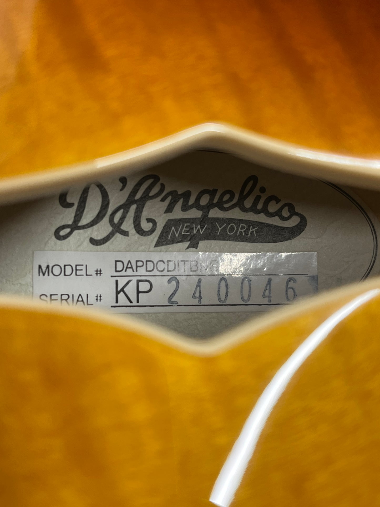 D'Angelico DAPDCDITBNS Premier DC Semi-Hollow Body Electric Guitar - Dark Iced Tea Burst