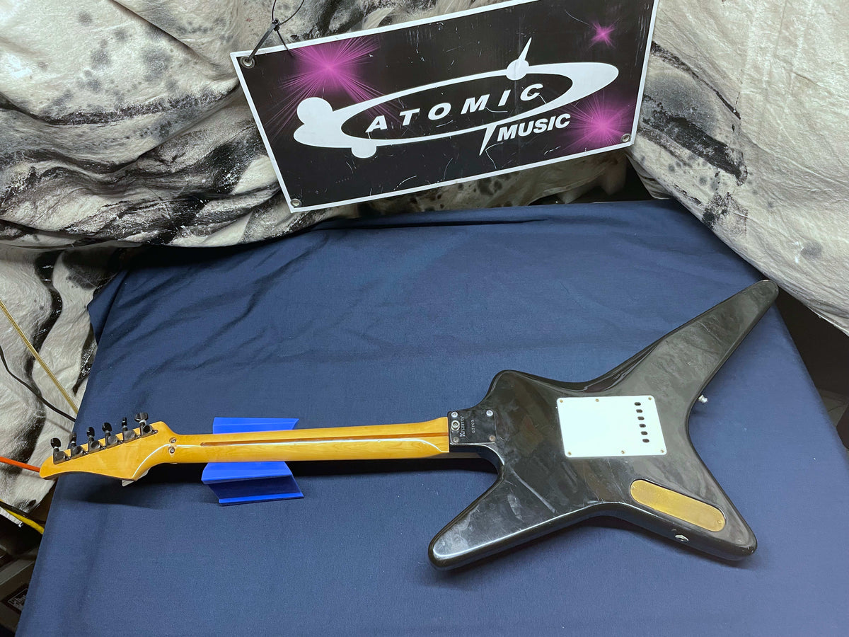 Kramer USA Voyager Series Guitar - modified! 1980s - Black with Lightning Bolt