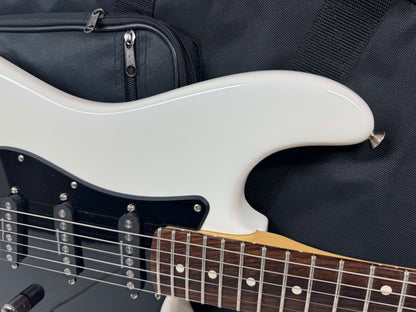 Fender American Performer Stratocaster Guitar with Rexylab Ultimate Strat upgrades/mods + Case 2023 - Arctic White / Rosewood fingerboard