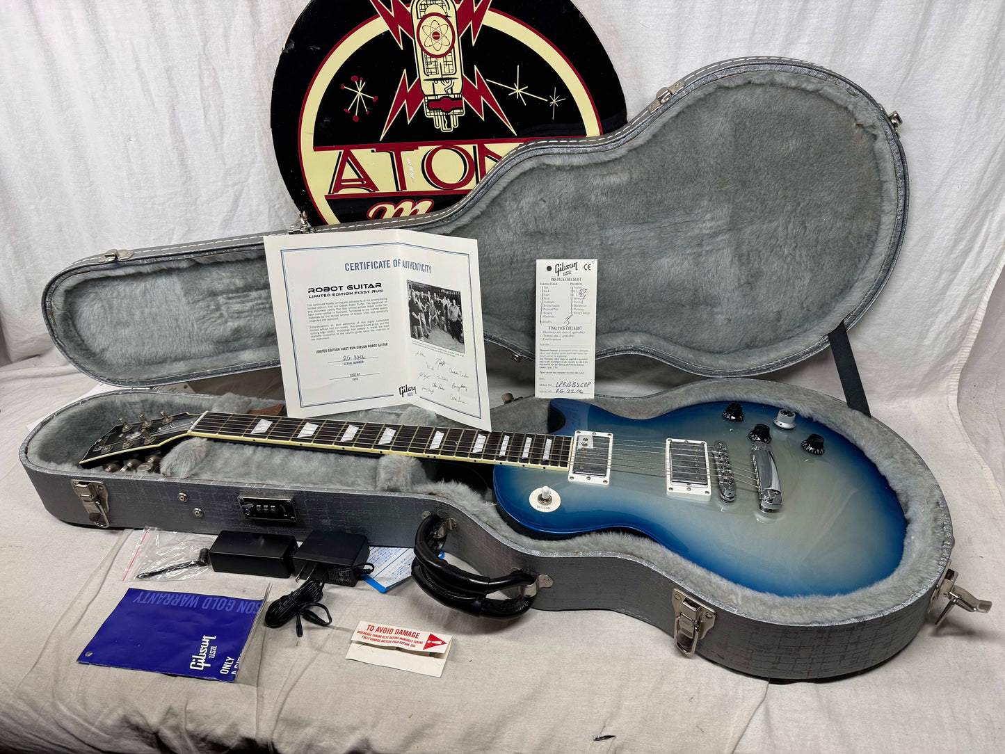 Gibson Limited Edition First Run LPRGBSCHP Les Paul Robot Guitar with COA + Case 2007 - Blue Burst