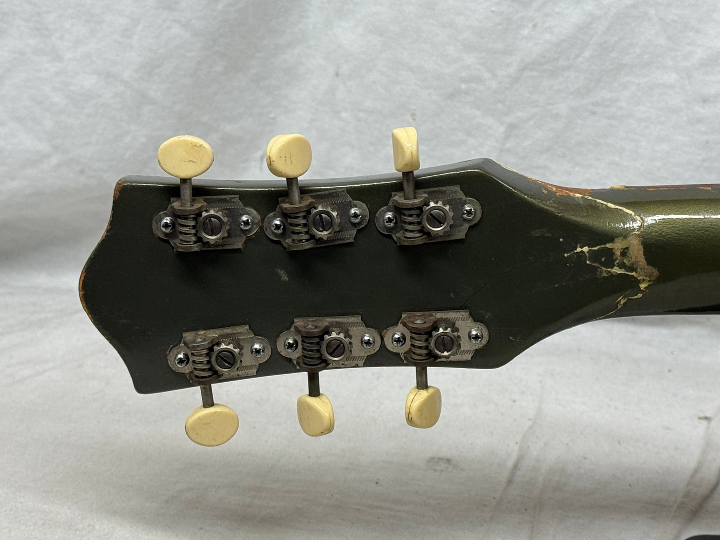 Gretsch USA 6187 g6187 Clipper Hollowbody Guitar with Case - neck/headstock repaired 1957 - Cream / Cadillac Green