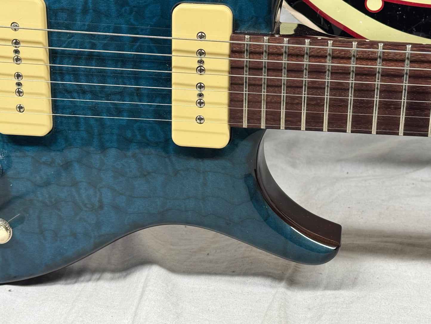 Michael Rowan Custom Guitars Journeyman Twin P90s Guitar - Trans Turquoise