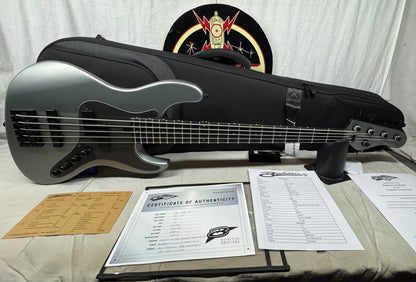 Brubaker JXB-USA-5 JXB-5 jxb5 5-string Bass with Bag 2025 - Silver Steel Satin