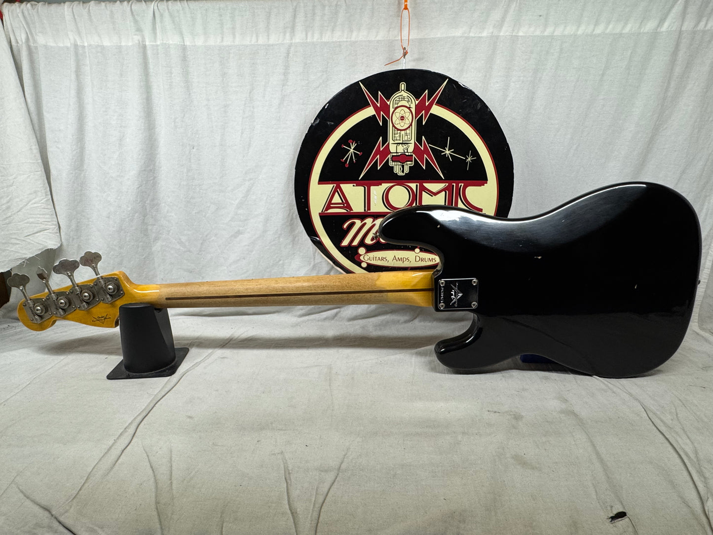 Fender USA Custom Shop '57 Precision Bass jrn Journeyman 4-string P-Bass with COA + Case 2020 - Black / Maple neck - relic'd