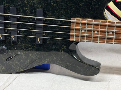 Fender HM Bass IV heavy metal 4-string Bass with Case - MIJ Made In Japan 1989 - 1990 - Green / Gold