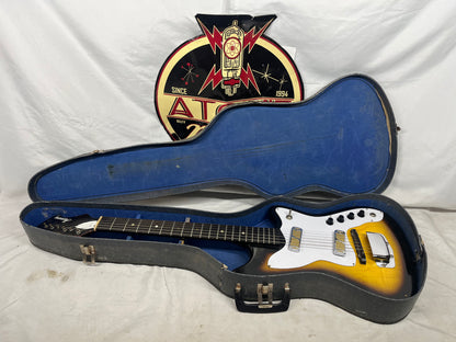 Harmony H15 Bobkat Vintage Electric Guitar with Chipboard Case