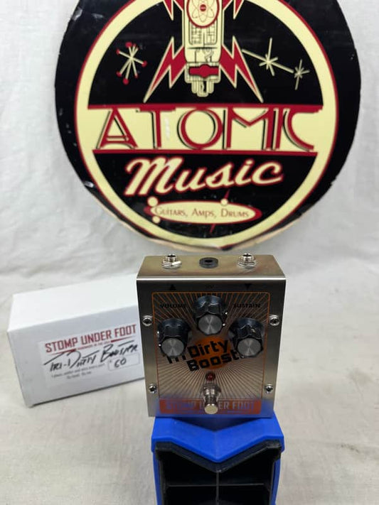 Stomp Under Foot Tri Dirty Booster Boost Pedal with Box