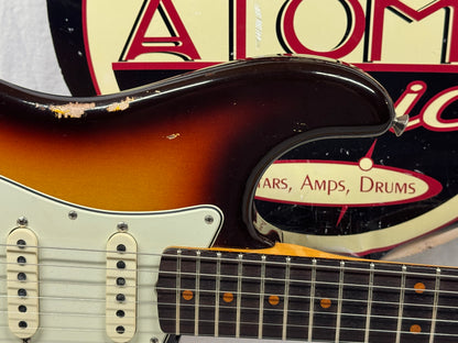 Fender USA Custom Shop S23 Limited Edition 1959 '59 Stratocaster HT Hardtail Guitar with COA + Case 2023 - Chocolate 3-Color Sunburst / Rosewood fingerboard - Relic'd