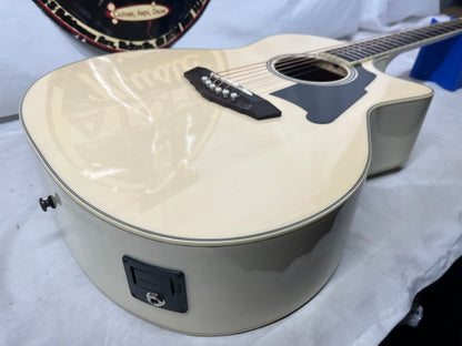 D'Angelico DAPG200G Premier Gramercy Gradn Auditorium Acoustic Electric Guitar - White Wash