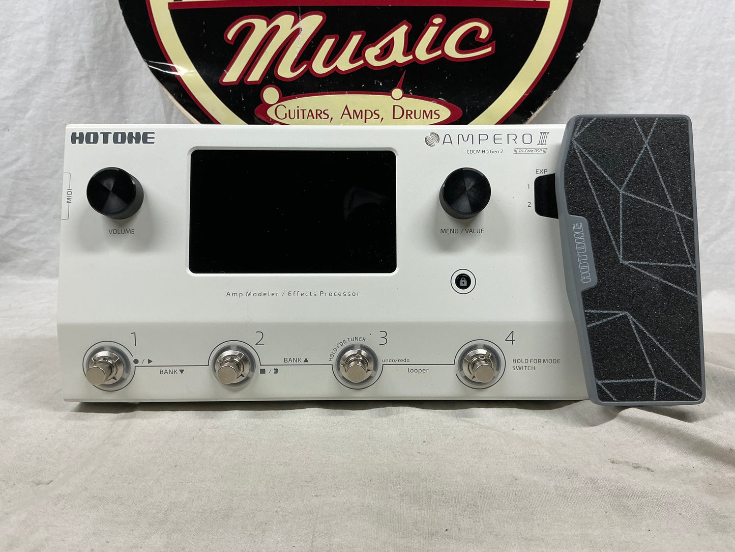 Hotone Ampero II 2 CDCM HD Gen 2 Amp Modeler Multi-Effects Processor Pedal with Power Supply + Box